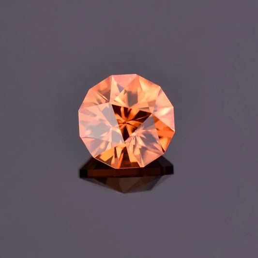 Excellent Peachy Orange Zircon Gemstone from Tanzania, 2.68 cts., 7.6 mm., Modified Round Brilliant Cut