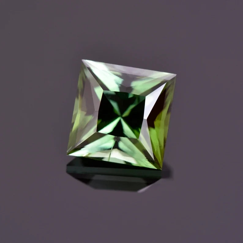 Beautiful Blue Green Tourmaline Gemstone from Nigeria, 2.67 cts., 8 mm., Princess Cut