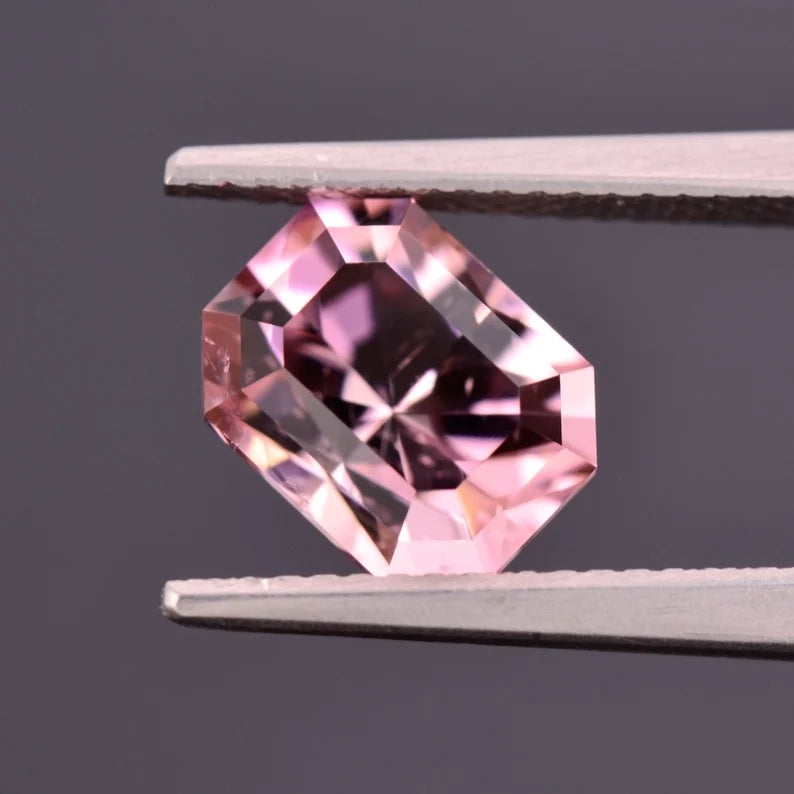 Lovely Pink Tourmaline Gemstone from Nigeria, 3.32 cts., 9x7 mm., Radiant Emerald Shape