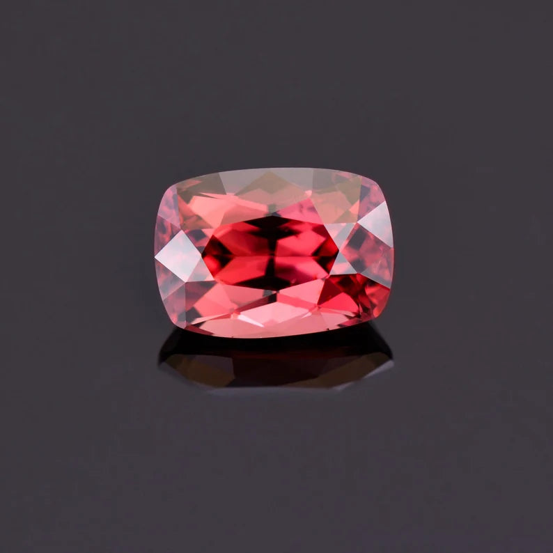 Gorgeous Rose Pink Zircon Gemstone from Tanzania, 4.34 cts., 10x7 mm., Cushion Cut