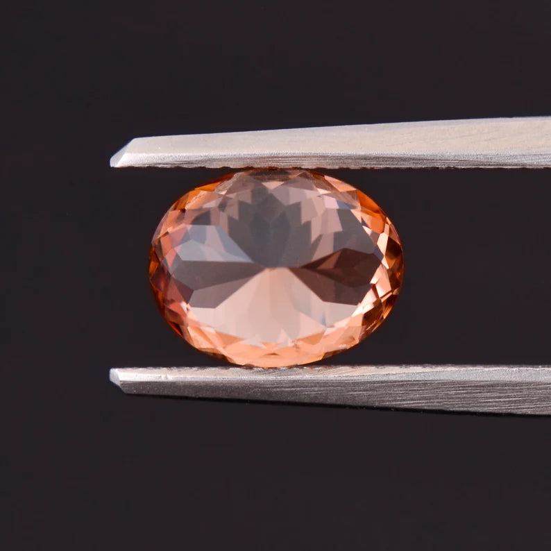 Excellent Peach Zircon Gemstone from Tanzania, 2.92 cts., 9x7 mm., Oval Shape