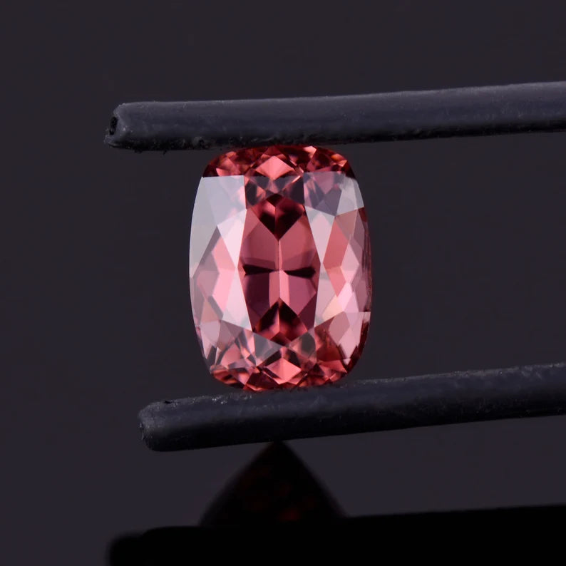 Excellent Pink Zircon Gemstone from Tanzania, 5.96 cts., 11x8 mm., Cushion Shape