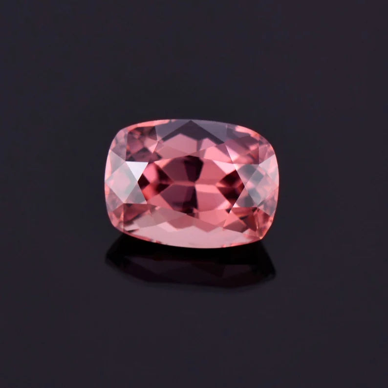 Excellent Pink Zircon Gemstone from Tanzania, 5.96 cts., 11x8 mm., Cushion Shape