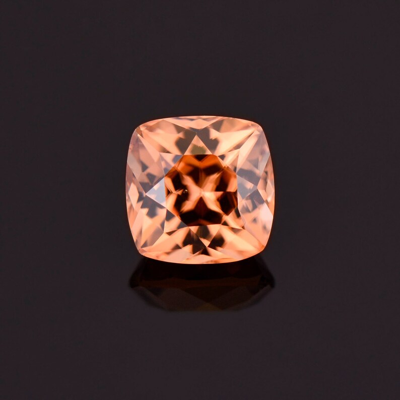 Gorgeous Peach Zircon Gemstone from Tanzania, 2.72 cts., 7 mm., Square Cushion Shape