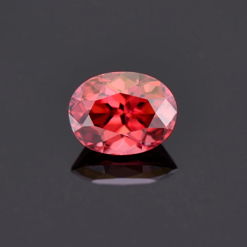 Beautiful Rosy Pink Zircon Gemstone from Tanzania, 2.30 cts., 8x6 mm., Oval Shape