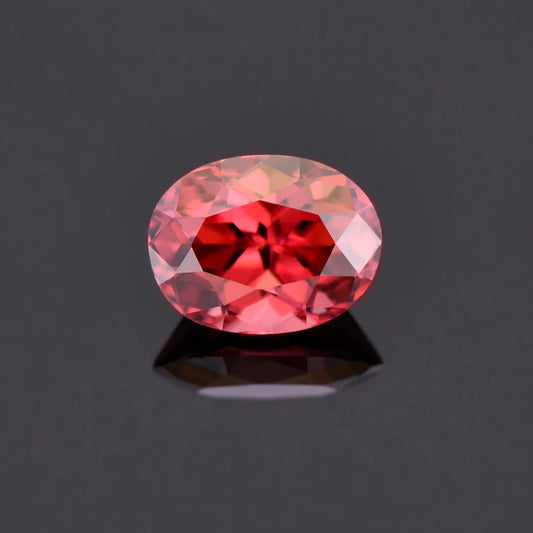 Beautiful Rosy Pink Zircon Gemstone from Tanzania, 2.30 cts., 8x6 mm., Oval Shape