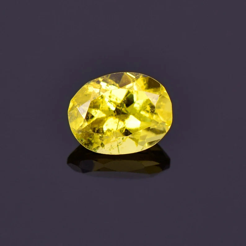 Bright Canary Yellow Sunset Tourmaline Gemstone, 2.04 cts., 9x7 mm., Oval Shape