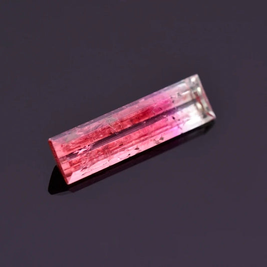 Amazing Tricolor Tourmaline Gemstone from Brazil, 3.14 cts., 18x5 mm., Bar Shape