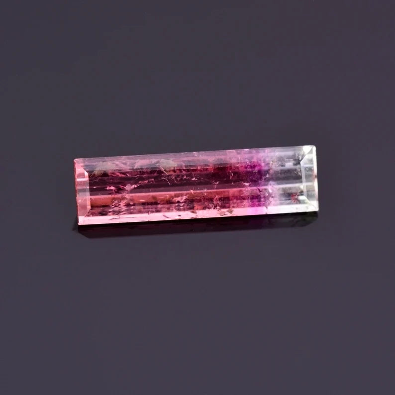 Amazing Tricolor Tourmaline Gemstone from Brazil, 3.14 cts., 18x5 mm., Bar Shape