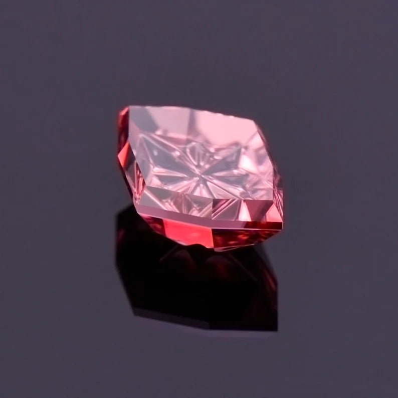 Exquisite Pink Zircon Gemstone from Tanzania, 5.99 cts., 13x10 mm., Fantasy Cut Diamond Marquise Shape