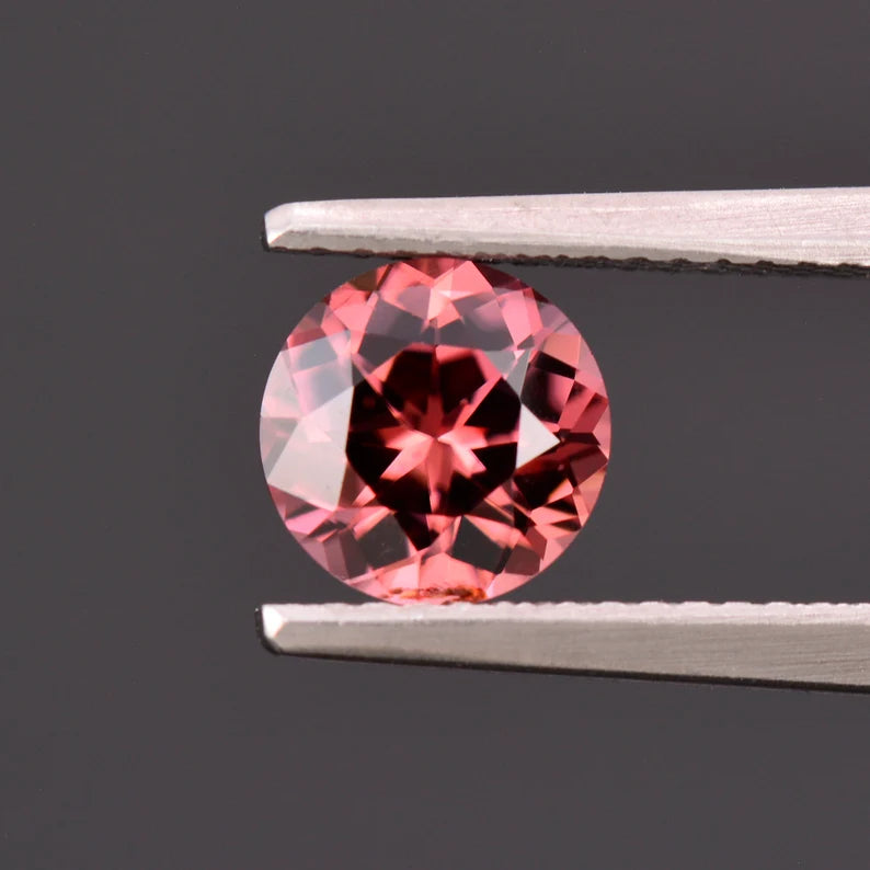 Beautiful Peachy Pink Zircon Gemstone from Tanzania, 1.80 cts., 7 mm., Round Shape