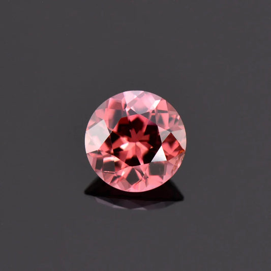 Beautiful Peachy Pink Zircon Gemstone from Tanzania, 1.80 cts., 7 mm., Round Shape