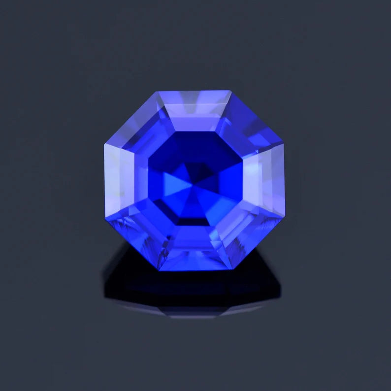 Stunning Lab Grown Royal Blue Sapphire Gemstone, 4.78 cts., 10 mm., Octagon Shape