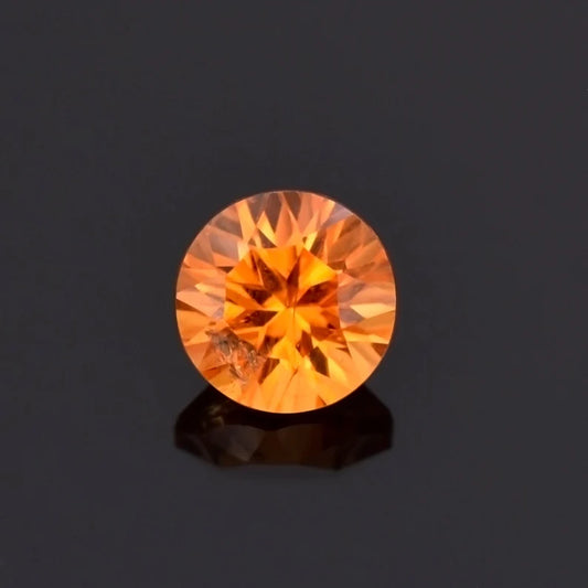 Gorgeous Fiery Orange Spessartine Gemstone from Nigeria, 1.29 cts., 6 mm., Concave Round Cut