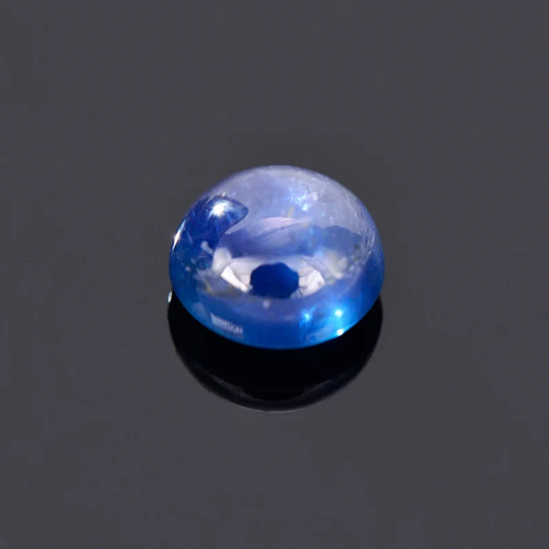 Pretty Blue Sapphire Gemstone from Sri Lanka, 2.76 cts., 7.6 mm., Round Shape Cabochon