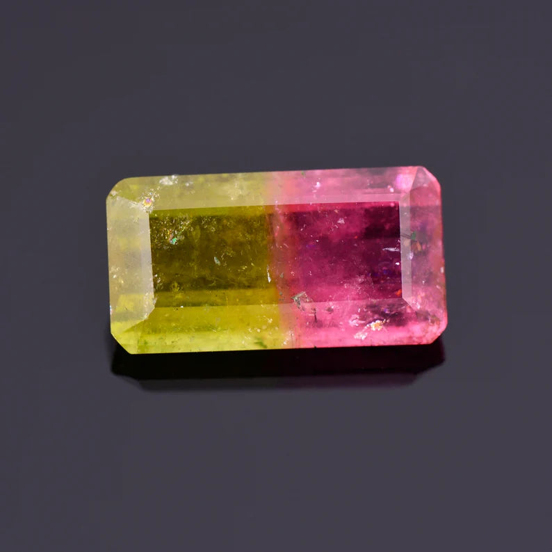 Beautiful Watermelon Tourmaline Gemstone from Brazil, 4.15 cts., 13x7 mm., Emerald Shape