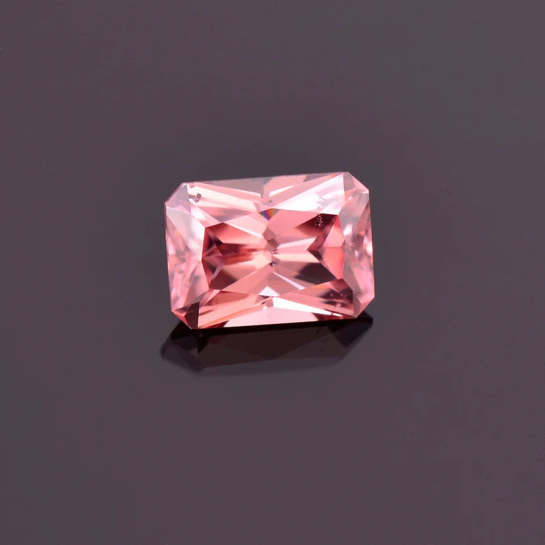 Fascinating Bright Pink Zircon Gemstone from Tanzania, 2.00 cts., 7x5 mm., Radiant Emerald Shape