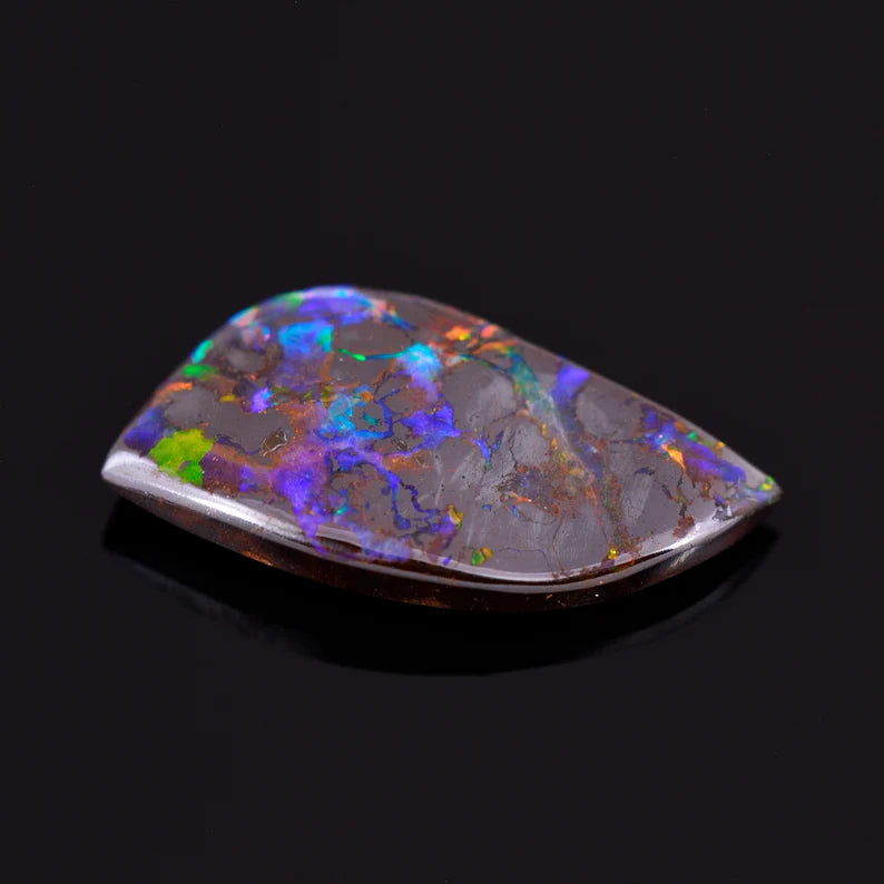 Excellent Rainbow Boulder Opal from Australia, 5.71 cts., 20x10 mm., Freeform Shape Cabochon