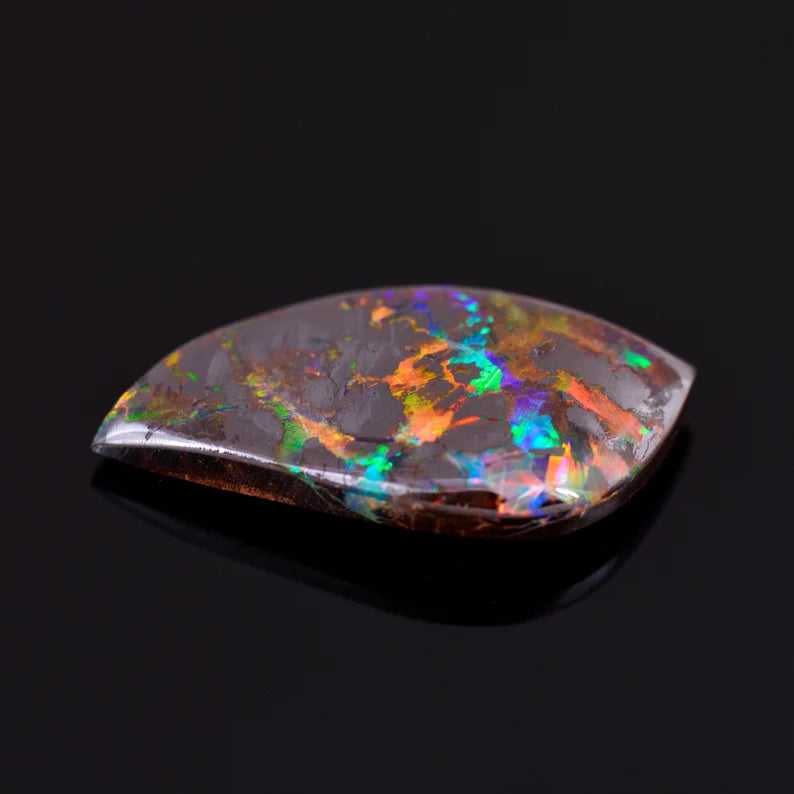 Excellent Rainbow Boulder Opal from Australia, 5.71 cts., 20x10 mm., Freeform Shape Cabochon