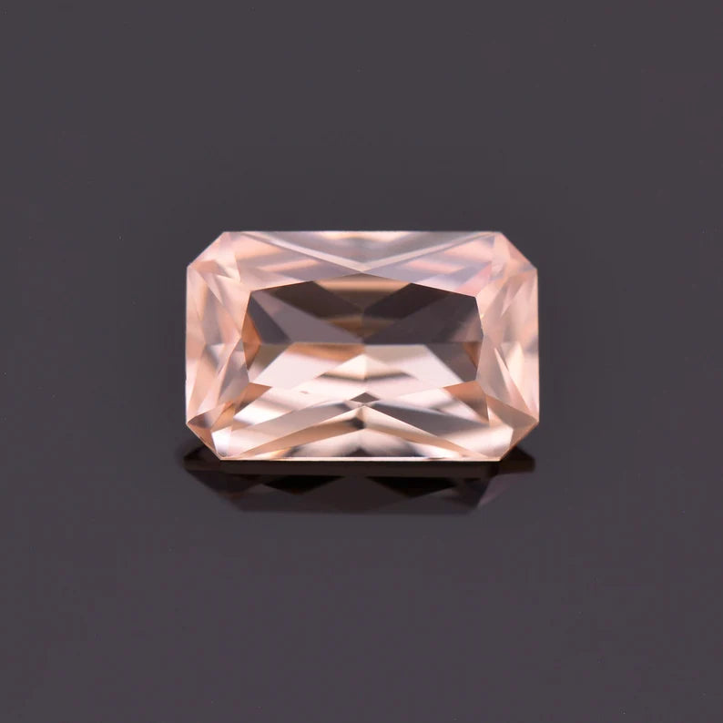 Fantastic Peachy Pink Zircon Gemstone from Tanzania 2.07 cts., 8x5 mm., Emerald Shape Cut