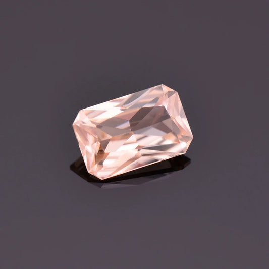 Fantastic Peachy Pink Zircon Gemstone from Tanzania 2.07 cts., 8x5 mm., Emerald Shape Cut