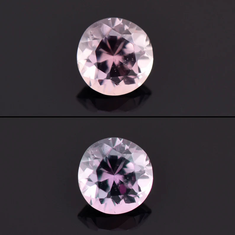 Rare Pink Color Shift Sapphire Gemstone from Montana 0.87 cts., 5.5 mm., Round Shape