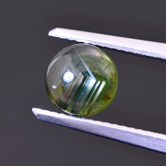 Unique Green Star Sapphire Cabochon from Thailand, 2.02 cts., 7.5 mm., Round Shape