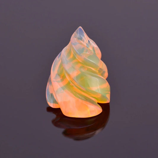 Lovely Hand Carved Orange Opal from Ethiopia 4.23 cts