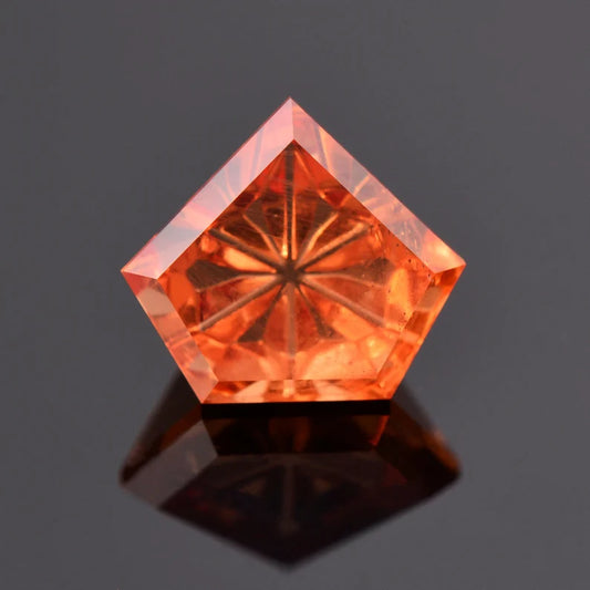 Stunning Orange Spessartine Gemstone from Nigeria, 2.90 cts., 9x8 mm., Fantasy Pentagon Shape