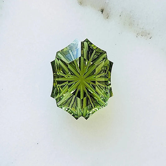 Excellent Green Tourmaline Gemstone, 1.43 cts., 8x6 mm., Fantasy Carved Baroque Rupee Shape