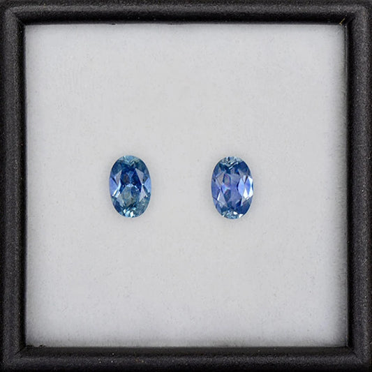 Gorgeous Blue Sapphire Gemstone Match Set from Montana 1.06 tcw.